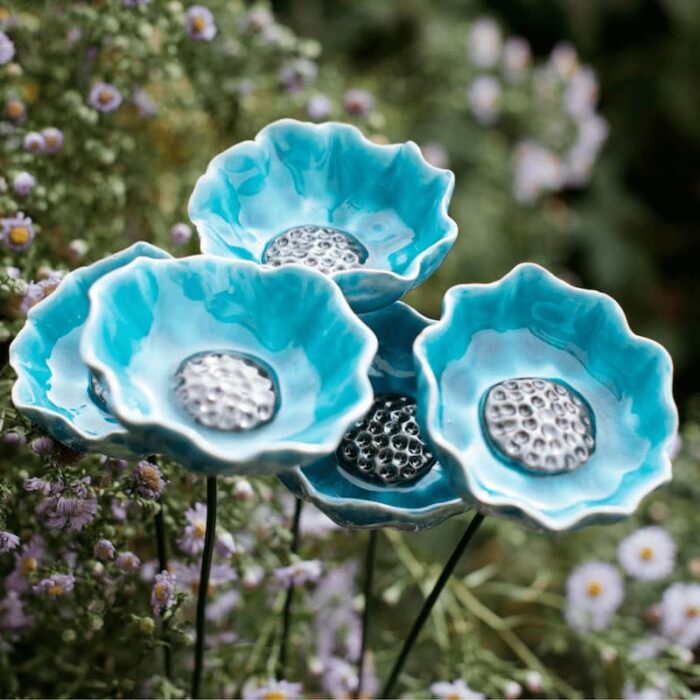Bloemen van keramiek: papaver / klaproos Himalaya blauw