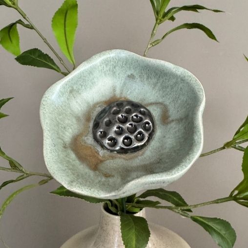 keramiekbloemist_papaver_zeegroen Papaver Zeegroen - Afbeelding 1